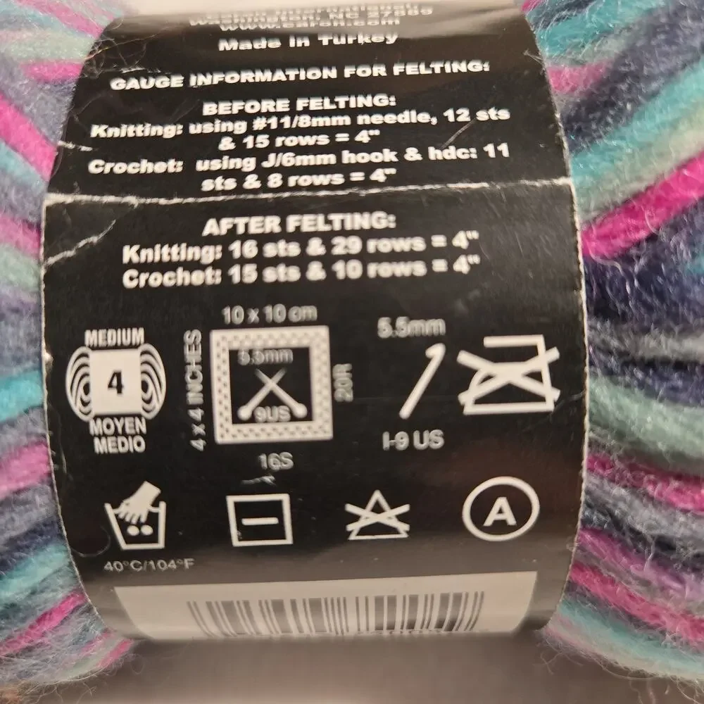 Vintage Caron Felt It Yarn | “Rose Garden” | 100% Wool | DISCONTINUED